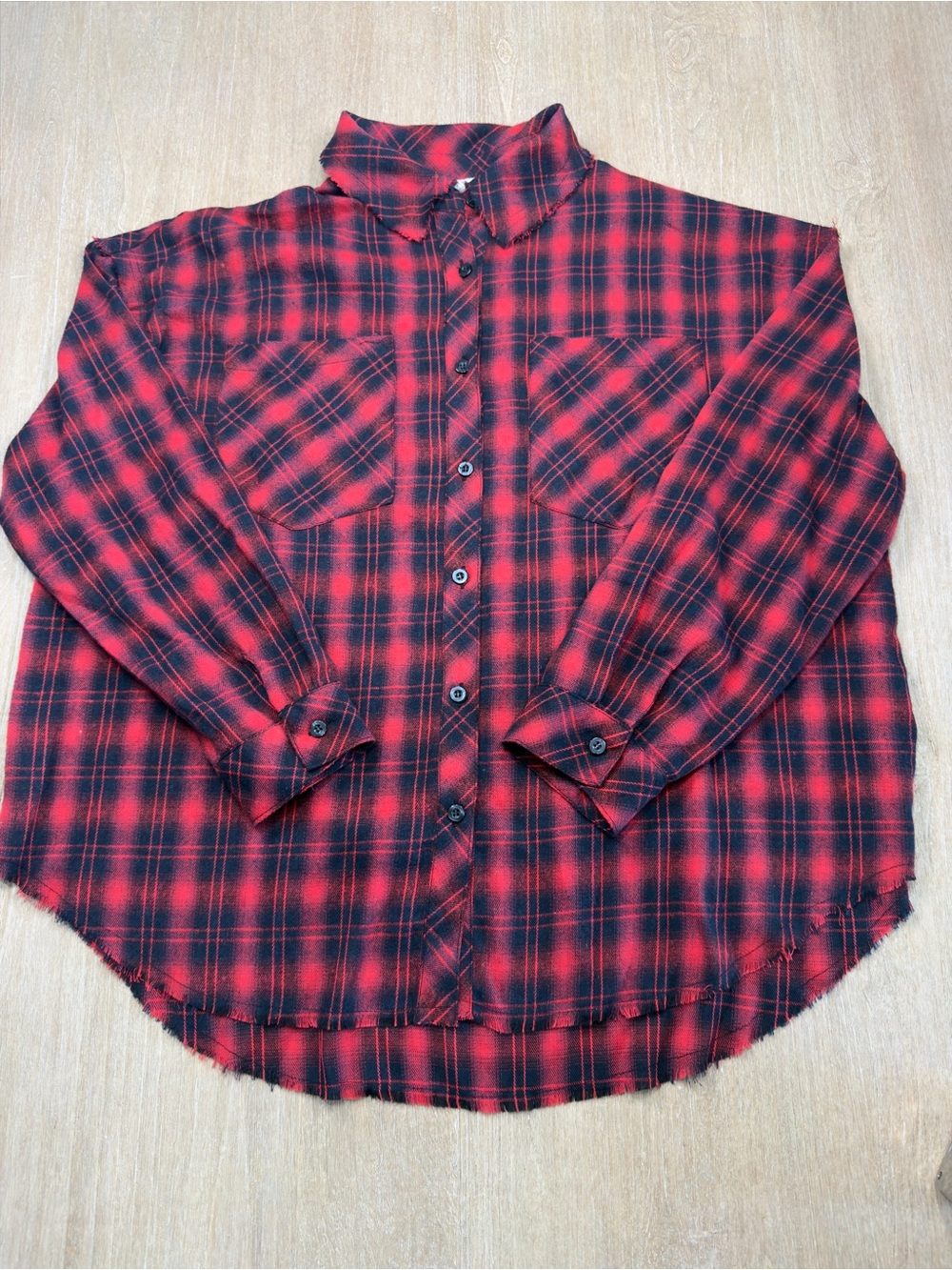 Fantastic Fawn Red & Black Plaid Button-Down Shirt